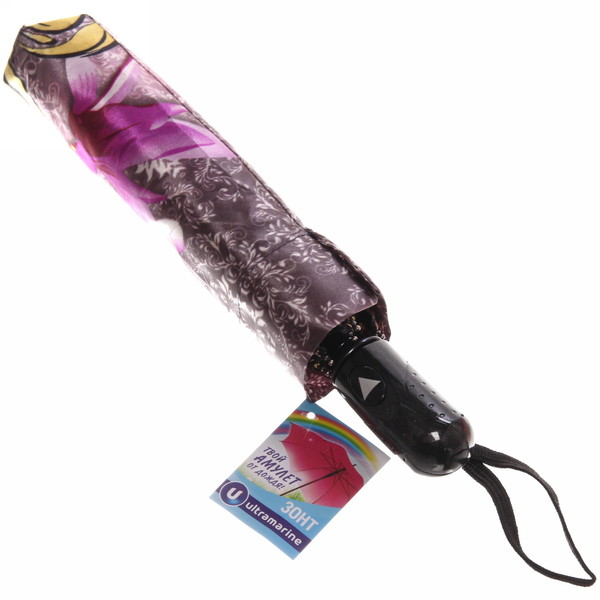 Зонт женский полуавтомат "Ultramarine - Венера", микс 6 цветов, 8 спиц, d-100см, длина в слож. виде 28см, голубые цветы