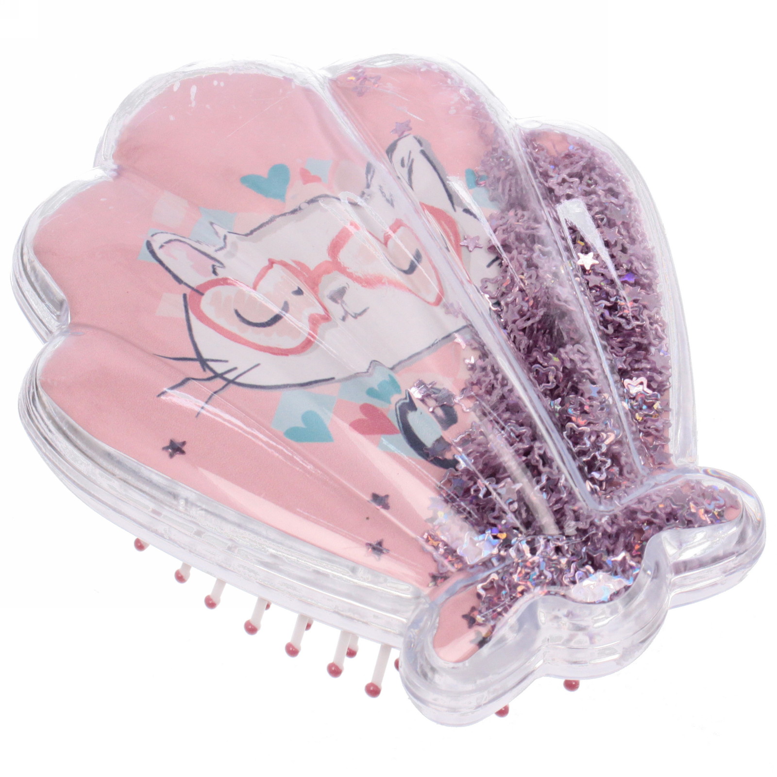 Расческа массажная детская "Seashell - Котик Луи", 9*11 см (коробка PVC)