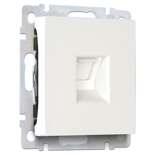 Розетка телефонная RJ-11 белая "Нептун" (SBE-05w-S1-PH)