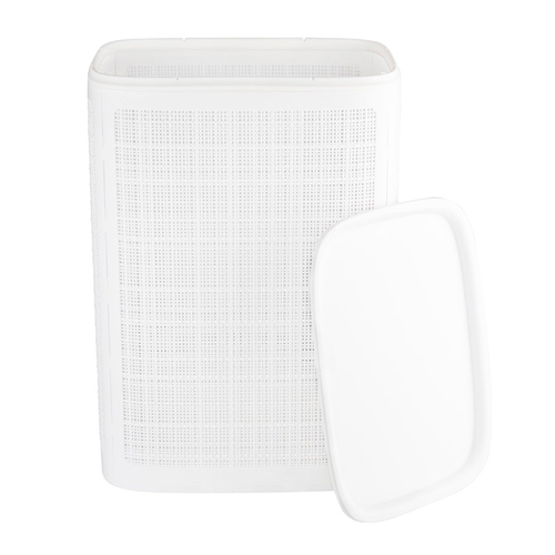 Корзина для белья плетеная «Лён», 75л, 430×321×600мм, (сборная), белая, АП 371