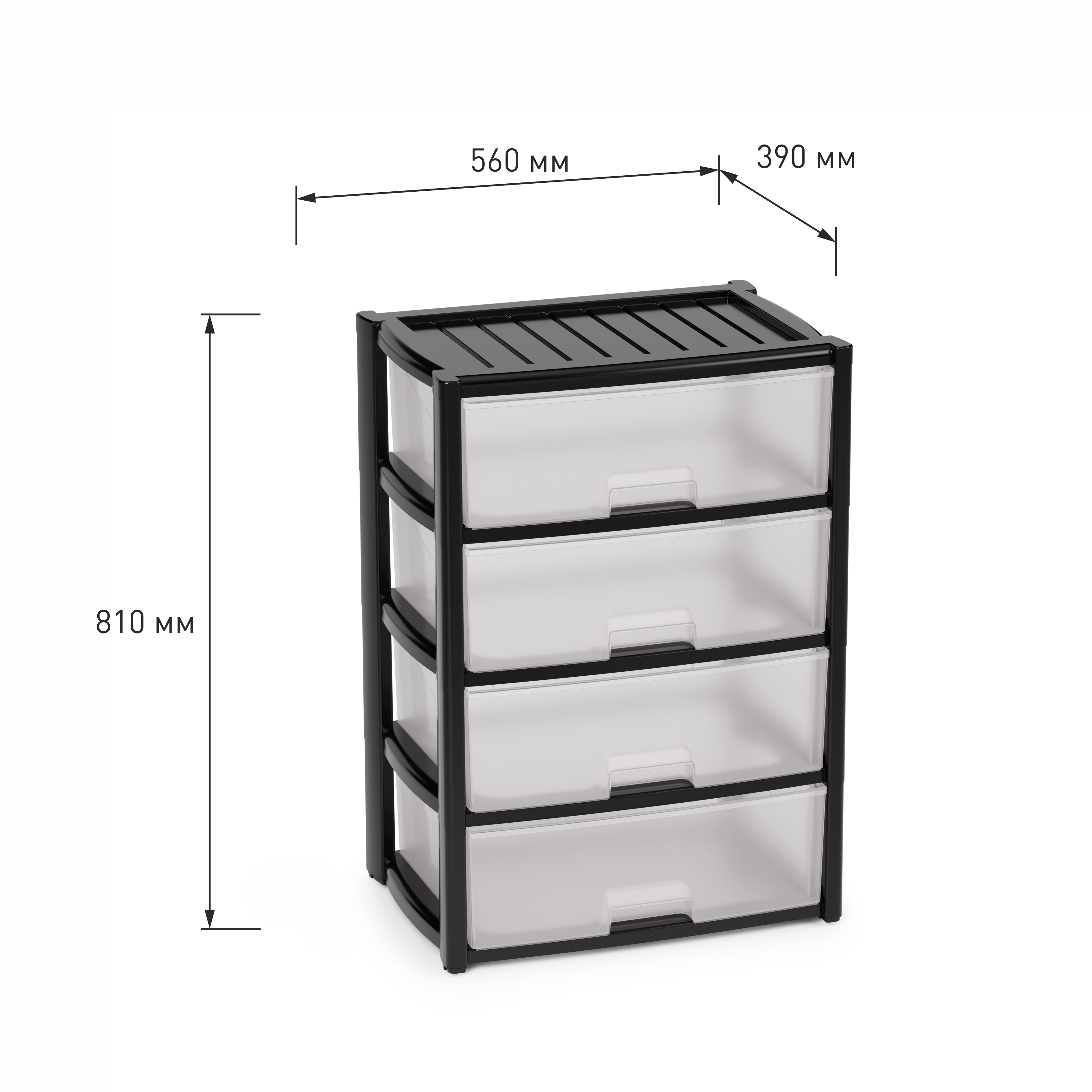 Комод "Колорит" 4-х секцион. широкий (чёрный) 