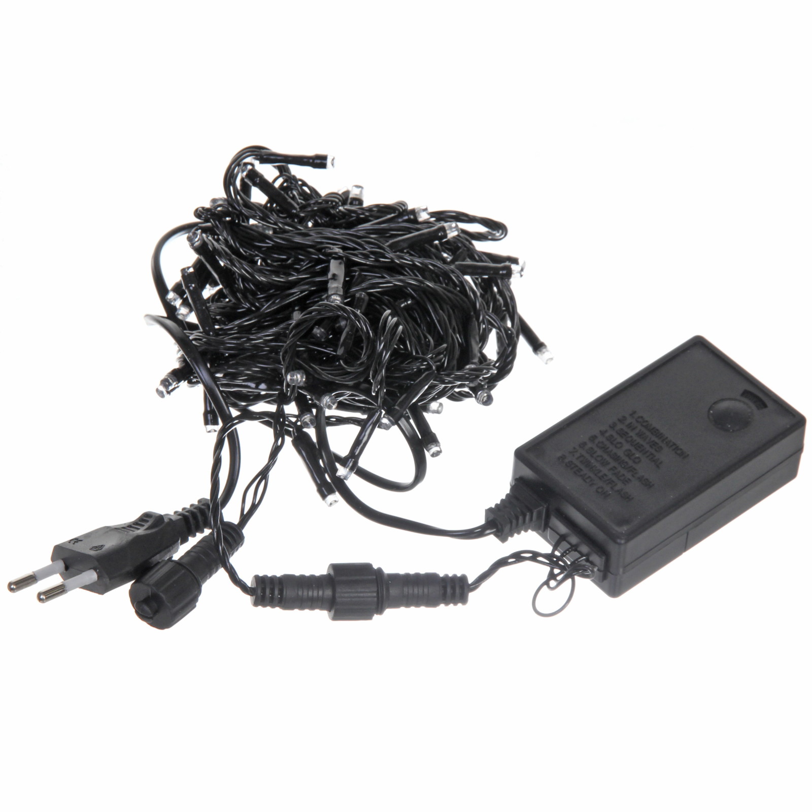 Гирлянда для улицы  7м 80 ламп LED чёрный провод, 8 реж, IP-54, Фиолетовый (возможность соединения)