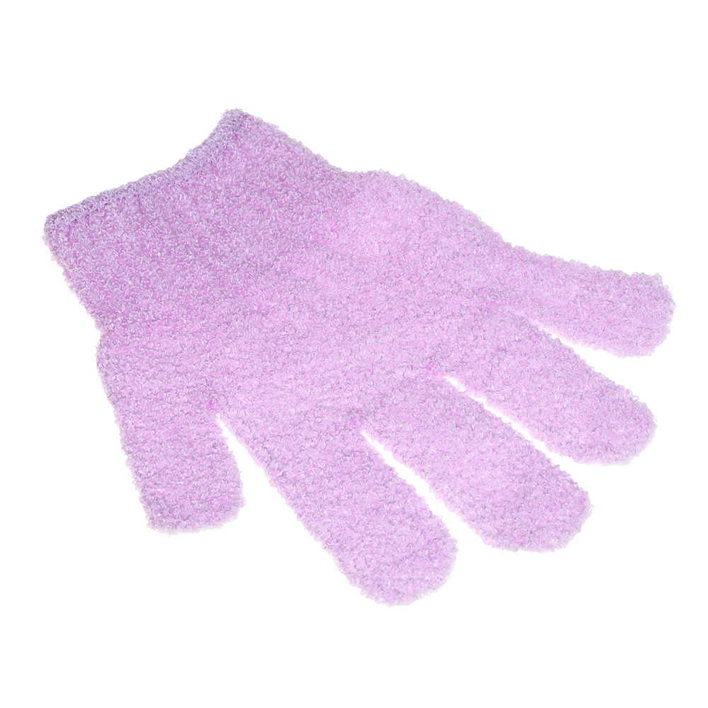ЮL Мочалка перчатка с отшелушивающим эффектом, полиэстер, 18см, 5 цветов, МС24-06