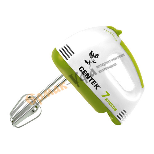 Миксер эл.Centek CT-1111 GREEN (белый/салатовый) 170Вт, 6 скоростей+турбо