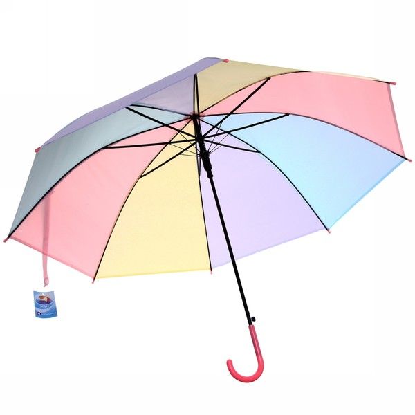 Зонт детский полуавтомат Ultramarine - Радуга, пастель, 8 спиц, d-92, в сложе. виде 71см, 1/100