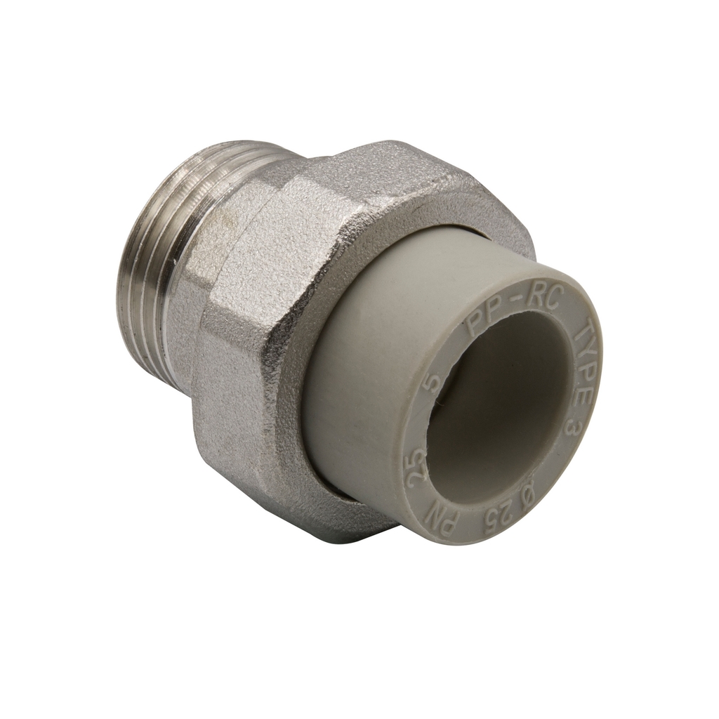 Муфта комб. разъемная, нар 25х1'' EVER® plast   СЕРЫЙ (Россия)