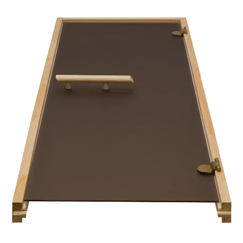 Дверь из стекла БАННАЯ ЛИНИЯ 1,9 х 0,7 м, бронза матовая, коробка из хвои, 2 петли, ручка