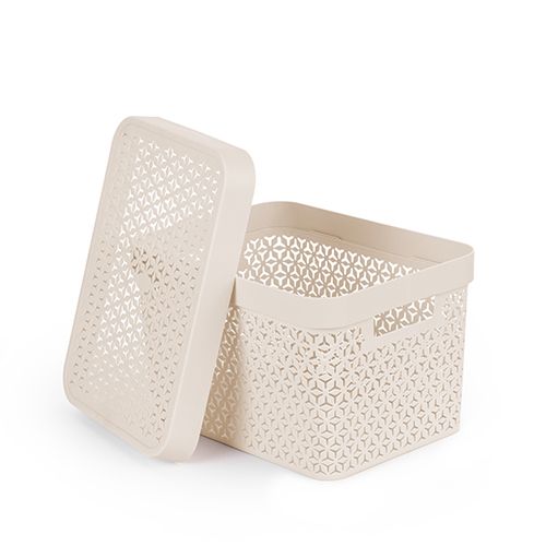 Корзина Элемент 17л, с крышкой, бежевый, Альтернатива, М9020, 1/8