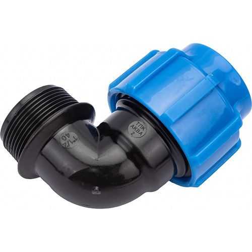 яяяПНД отвод с нар.резьб 40х1 1/2(обж) (ПОЛИТЭК) (1/30)