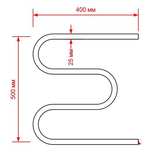 Полотенцесушитель MIXLINE SIMPLE M 50x40, кнопочный выкл, 123 Вт