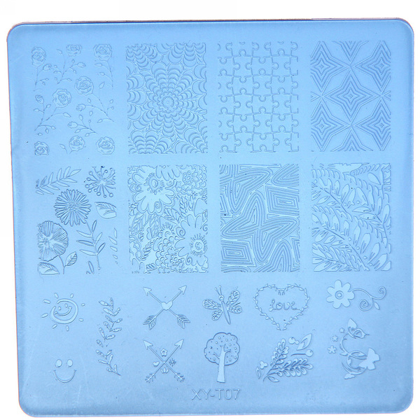 Набор для дизайна ногтей - стемпинг "VivA Manicur", пластина квадрат, микс 4 цвета, 18*11см