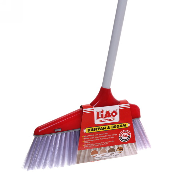 Набор для уборки, щетка для пола с совком красный