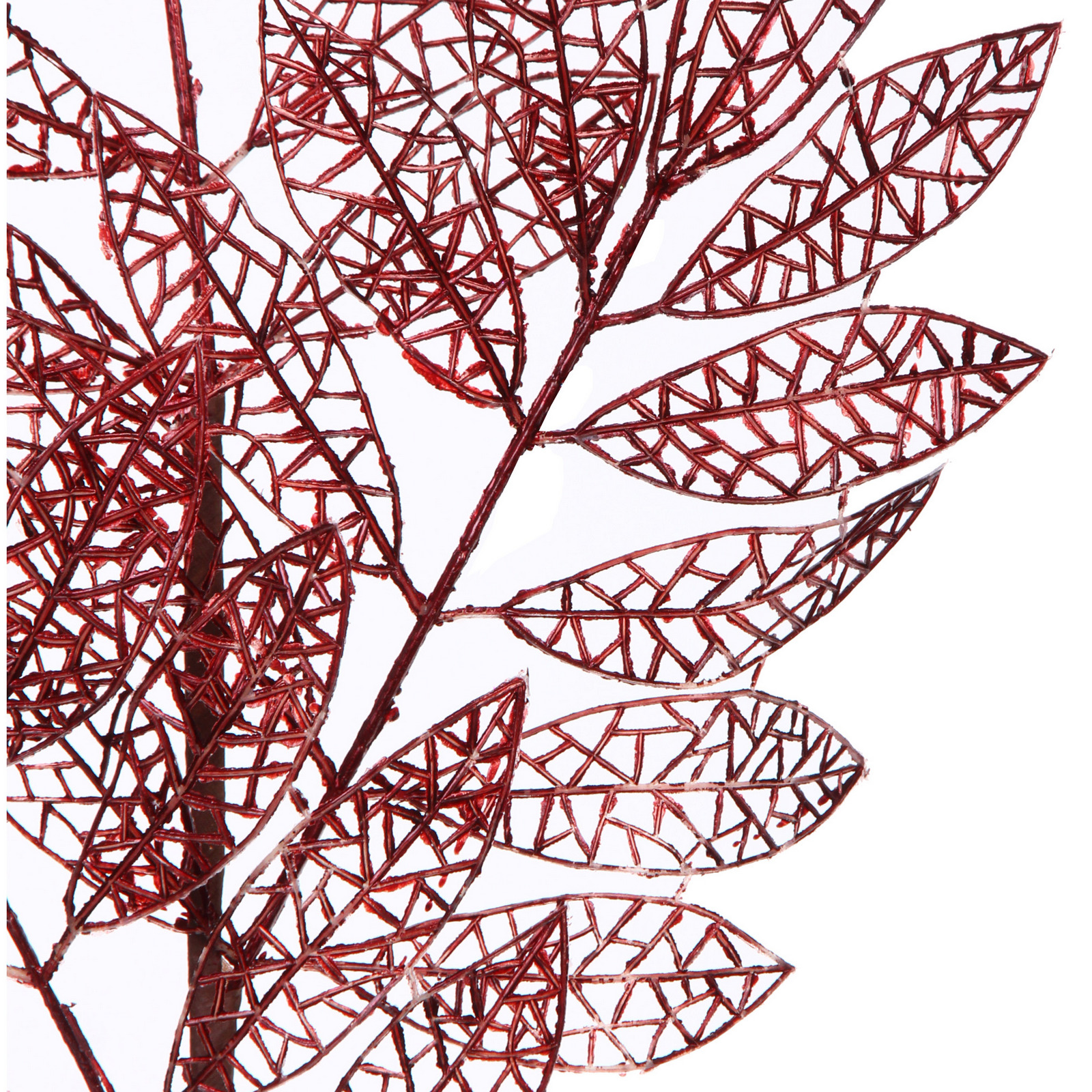 Ветка декоративная "Зимние листья" 85 см, Рубин