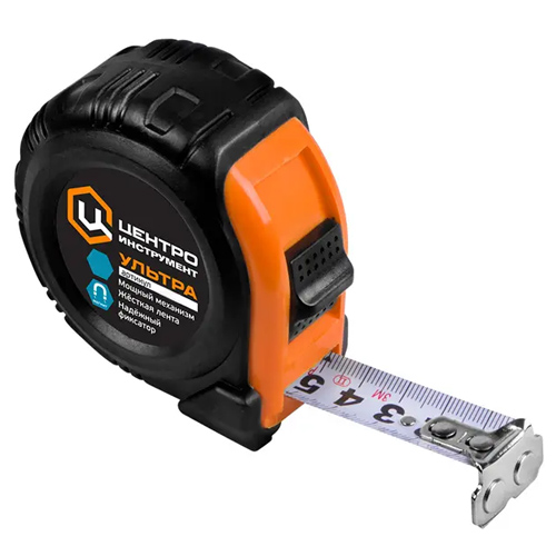 Рулетка 3м "Ультра" 19мм каучук с фиксатором магнитная (1/72)