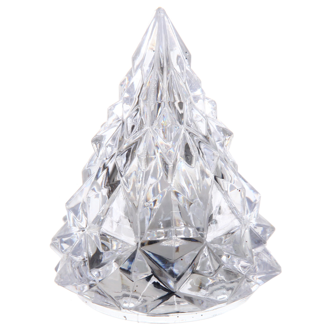 Сувенир с подсветкой "Кристальная ёлочка" 5*6 см, Теплый белый