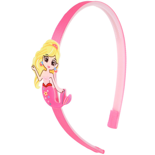 Ободок для волос детский на блистере "РОЗОВОЕ ОБЛАКО", русалочка, микс 6 цветов, 1см