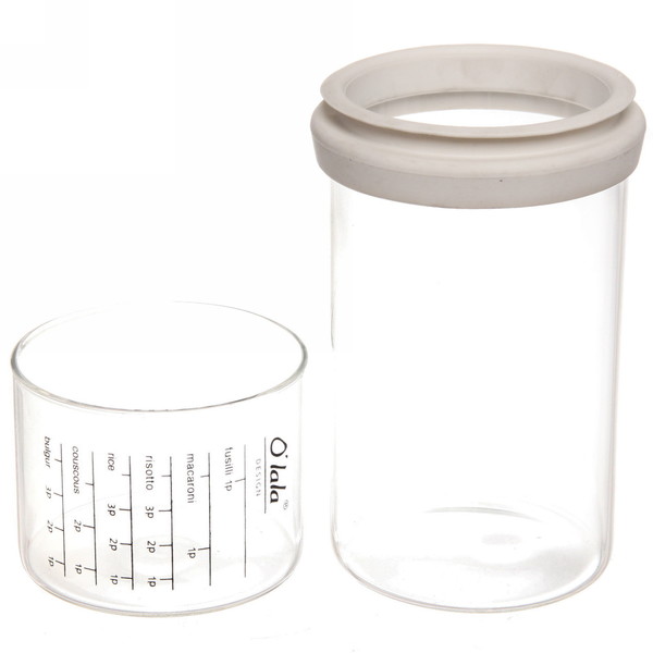 Банка для продуктов стеклянная 850мл "O'lala" с мерный стаканом