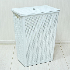 Корзина для белья 48 л Homver Wenge 221307035/04, 427х295х562 мм, серая