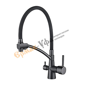 Смеситель для кухни LEDEME 4855U-12 графит+графит, 1/10