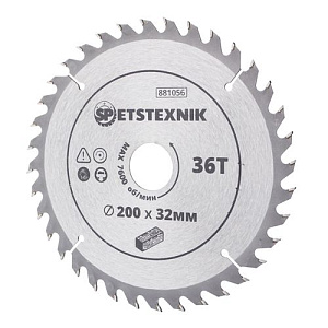 Диск пильный по дереву 200*32мм*36зуб+кольцо 30мм, SPETSTEXNIK 1/25/50