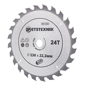 Диск пильный по дереву 230*22. 2*24T SPETSTEXNIK 1/25/50