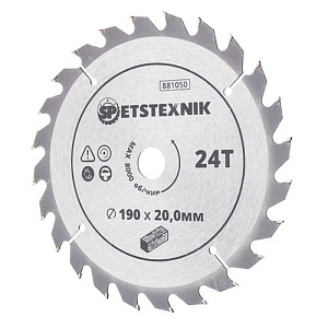 Диск пильный по дереву 190*20. 0*24T SPETSTEXNIK 1/25/50