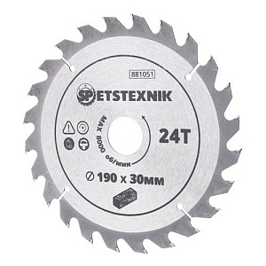 Диск пильный по дереву 190*30*24Т SPETSTEXNIK 1/25/50