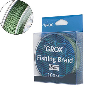 Плетенный шнур для рыбалки леска плетенка GROX 4X 0,35х100м 36,0кг, 1/300