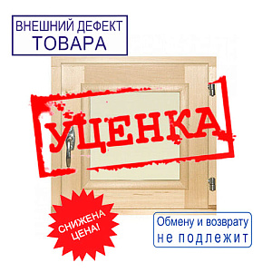 Форточка для бани 300х400х100, сосна, Банный Мастер УЦЕНКА, трещина