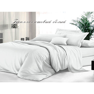 Комплект постельного белья Sateen De Luxe, 1,5 спальный, гладкокрашеный сатин, наволочки 50х70 см 2 шт, бриллиантовый белый