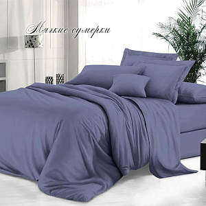 Комплект постельного белья Sateen De Luxe 1,5-спальный, гладкокрашеный, наволочка 70 х 70 см, мягкие сумерки