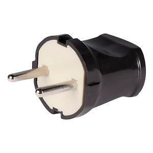 Вилка электр. прямая б/з 10А Smartbuy черная 250В, SBE-10-P04-b, 10/60