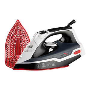 Утюг MAXTRONIC MAX-277, PL-CR/2, 2600 Вт, черный+белый+красная подошва