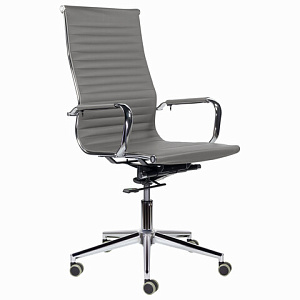 Кресло офисное BRABIX PREMIUM, Intense EX-531,  экокожа, хром, темно-серое, 532542