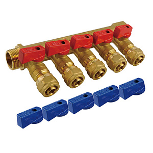 Коллектор с шар. кран. 3/4x16-5вых. С ЦАНГОЙ VIEIR VR705, 1/20