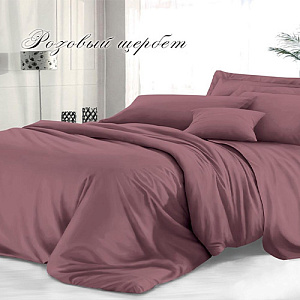 Комплект постельного белья Sateen De Luxe 2-спальный макси, гладкокрашеный, наволочка 70х70 см, розовый щербет