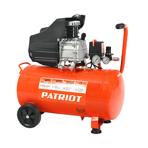 Компрессор Patriot поршневой масляный EURO 50-260, 260 л/мин, 8 бар, 1800 Вт, 50 л, быстросъемный 1/4" + "елочка"