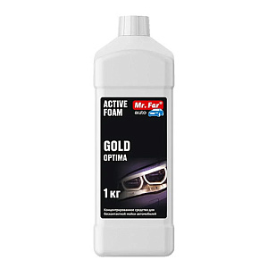 Автошампунь Mr. Far Auto Gold Optima для бесконтактной мойки, расход на машину 60-100г, 1кг квадро, 1/9