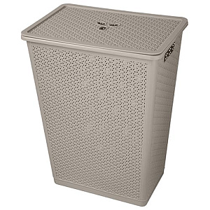 Корзина для белья 35 л Homver Wenge 221306935/04, 399х272х460 мм, серая