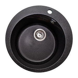 Мойка каменная GranAlliance G-11 Ø 49,5, черный, 1/1