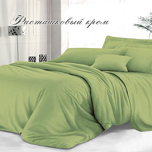 Комплект постельного белья Sateen De Luxe, 1,5-спальный, гладкокрашеный, наволочка 50х70 см, фисташковый крем