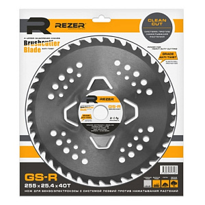 Нож для бензокосы GS-R, 255мм x 25.4мм x 1.3мм x  40Т ANTI-TWIST, защита от наматывания, 40 зуб