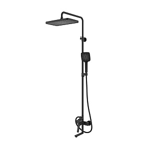 Душевая система 35к IDDIS PARBL3Fi06, Parker, лейка, Тропический душ, ЧЕРНЫЙ матовый