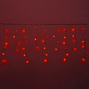 Гирлянда для улицы БАХРОМА ш3м* в40/60см 100 ламп LED, прозр. пров, 8 реж, IP-54, Красный (возможность соединения)