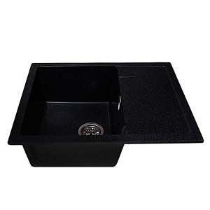 Мойка каменная GranAlliance G-25 64х50см, черный, 1/1
