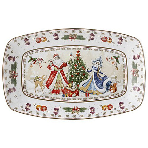 БЛЮДО LEFARD, ДЕД МОРОЗ И СНЕГУРОЧКА, ПРЯМОУГ. 25*16*3 СМ, КОР=12ШТ.