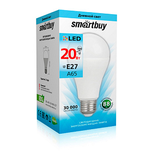 Лампочка светодиодная E27 20Вт 4000К Smartbuy шар, 10/100