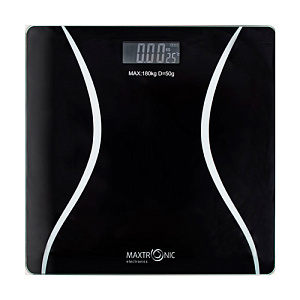 Весы напольные электронные MAXTRONIC MAX-BS-4126, 180кг, белые линии на черном фоне