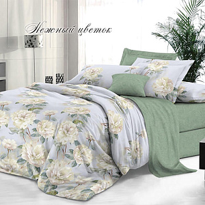 Комплект постельного белья Sateen De Luxe макси 2спальный, наволочки 50х70 см, нежный цветок