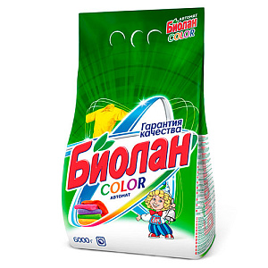 Порошок стиральный Биолан АВТОМАТ 6,0 кг Колор, 1/1